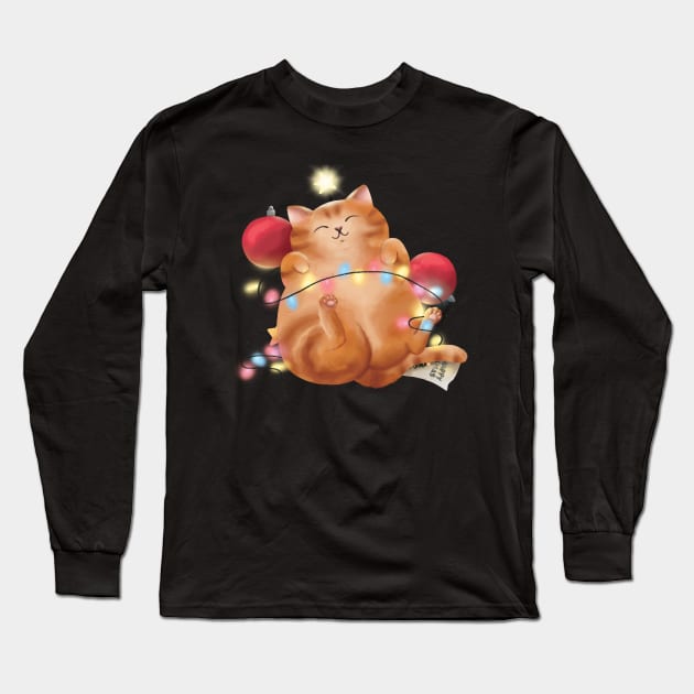 Christmas cat Long Sleeve T-Shirt by Veyiive